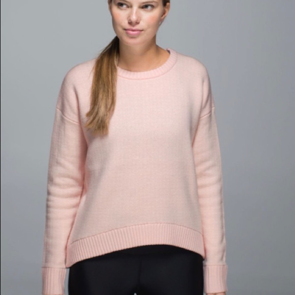 Lululemon Yogi Crew Sweater - parfait pink/white
